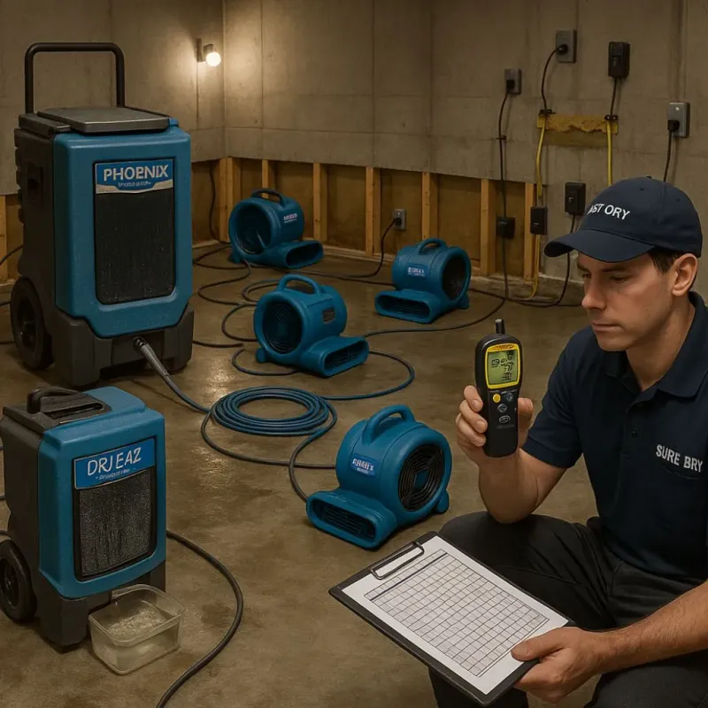 Structural Drying and Dehumidification process in Richmond, NH